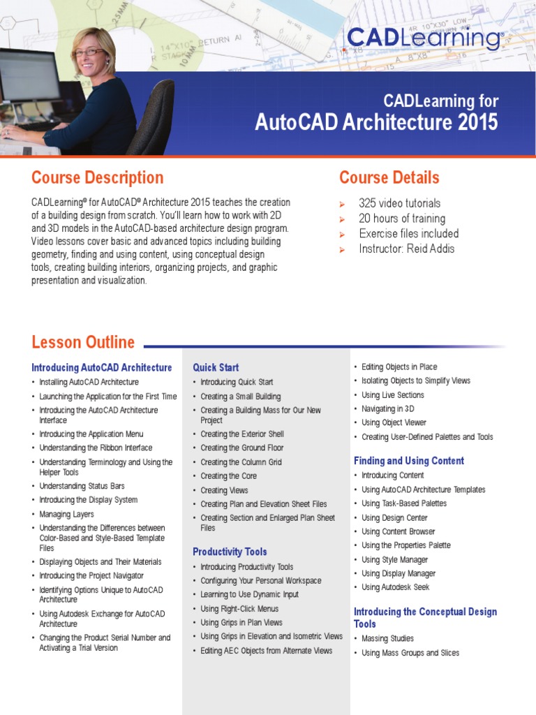 CADLearning For AutoCAD Architecture 2015 Course Outline 2 | PDF | Auto ...