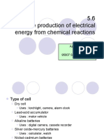 5.6 The Production of Electrical Energy From Chemical Reaction
