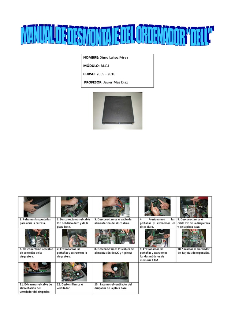 Trabajo Javi - Montaje Del Ordenador | PDF | Hardware de la computadora ...