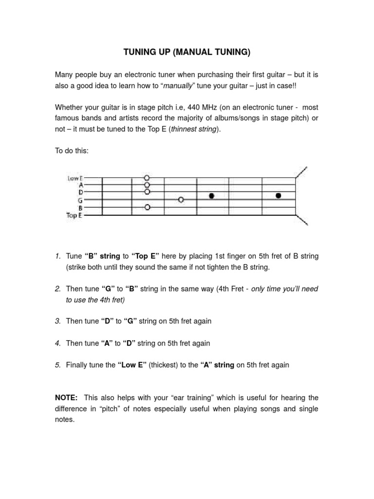 Tuning Up (Manual Tuning) | PDF | Art