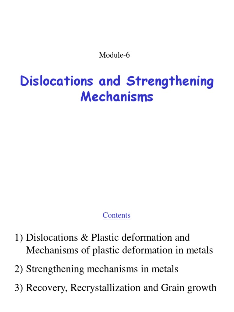 Strengthening Mechanisms Of Materials Ppt Dislocation - 