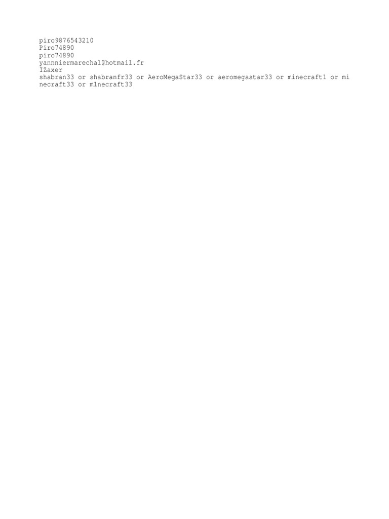 Unique Usernames and Emails List | PDF