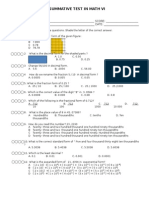 2nd Summative Test in Math Vi