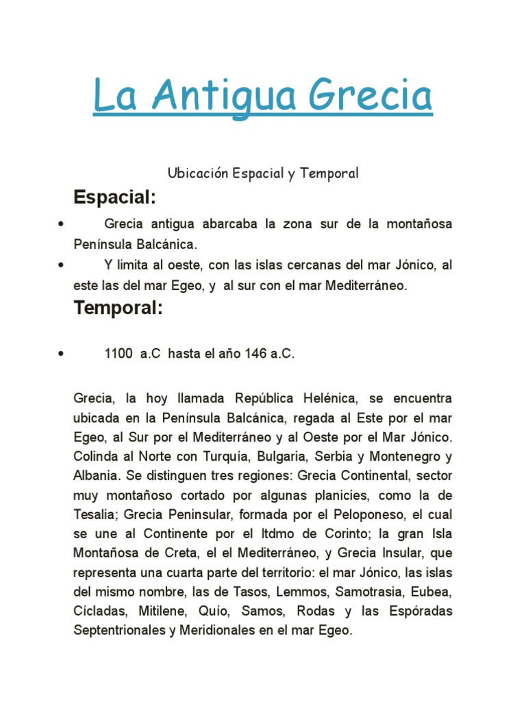 La Antigua Grecia | PDF | Antigua Grecia | Grecia