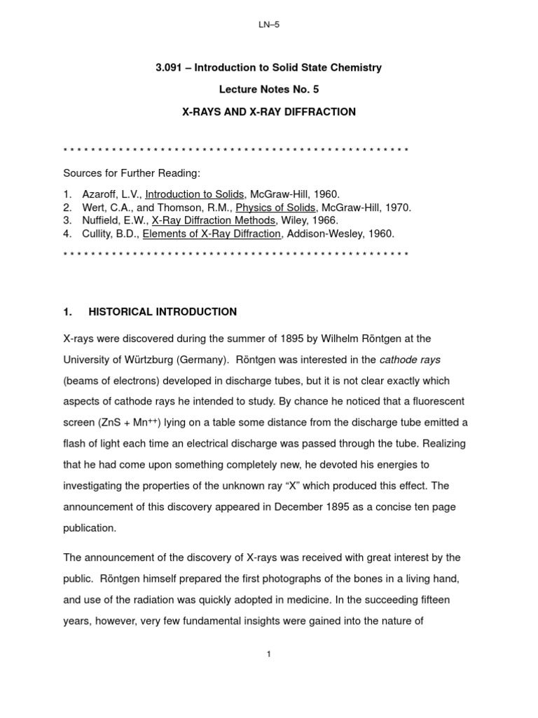 3.091 - Introduction To Solid State Chemistry Lecture Notes No. 5 X ...