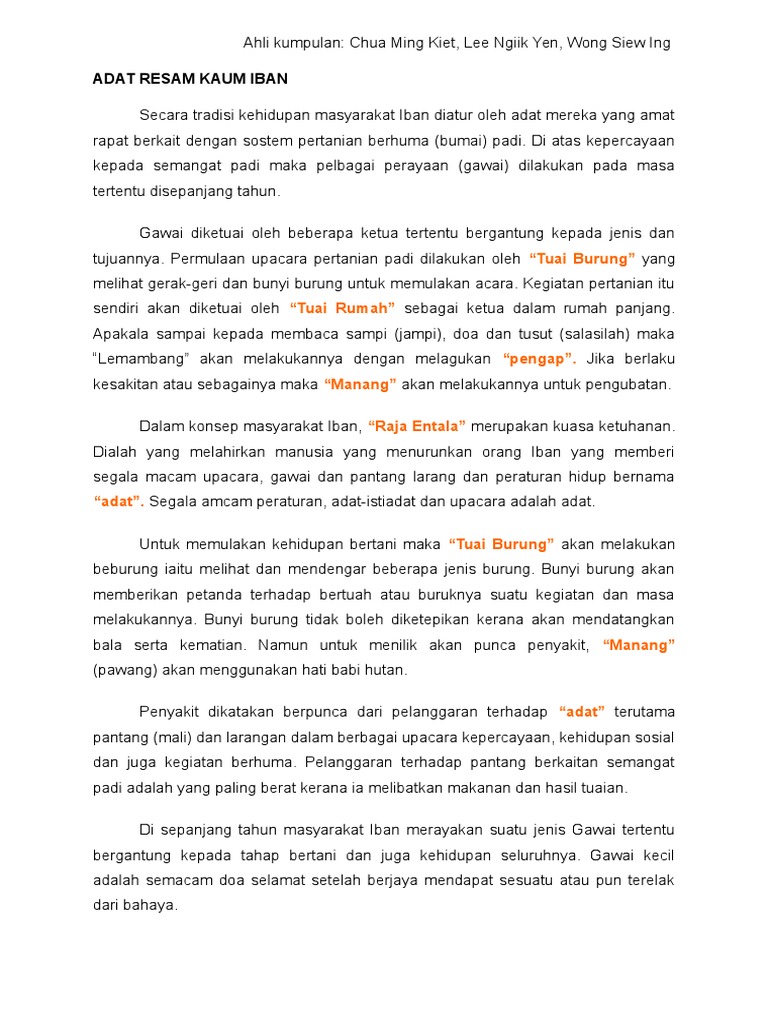 Adat Resam Kaum Iban Pdf