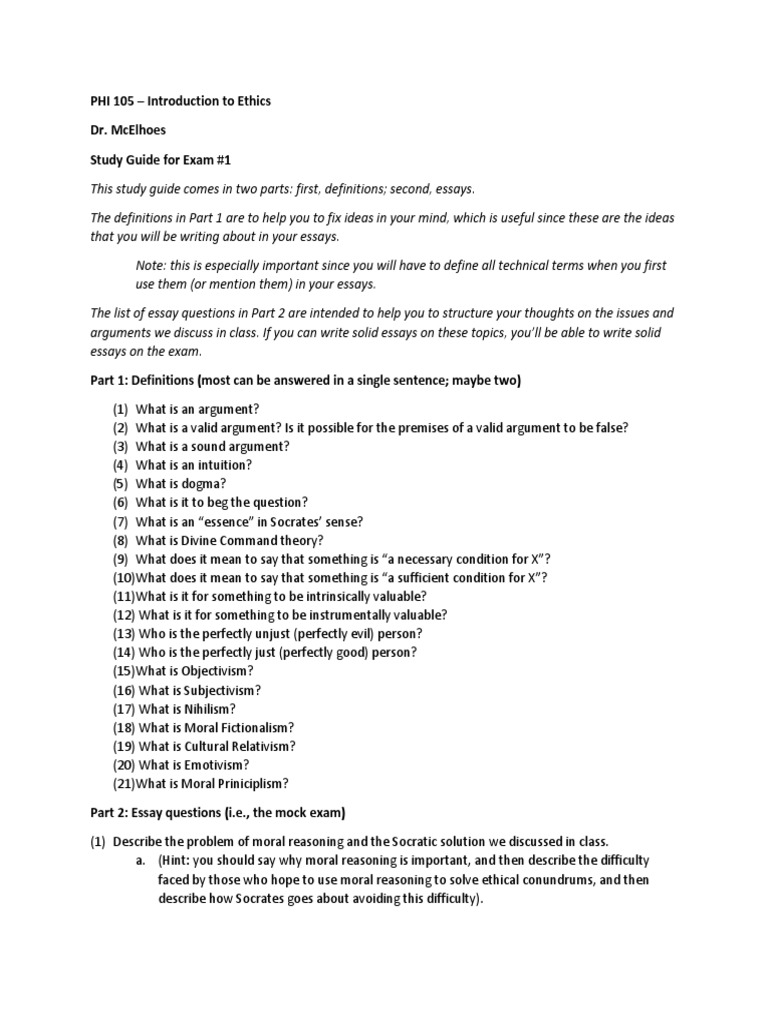PHI 105 Exam Study Guide | PDF | Relativism | Objectivity (Philosophy)