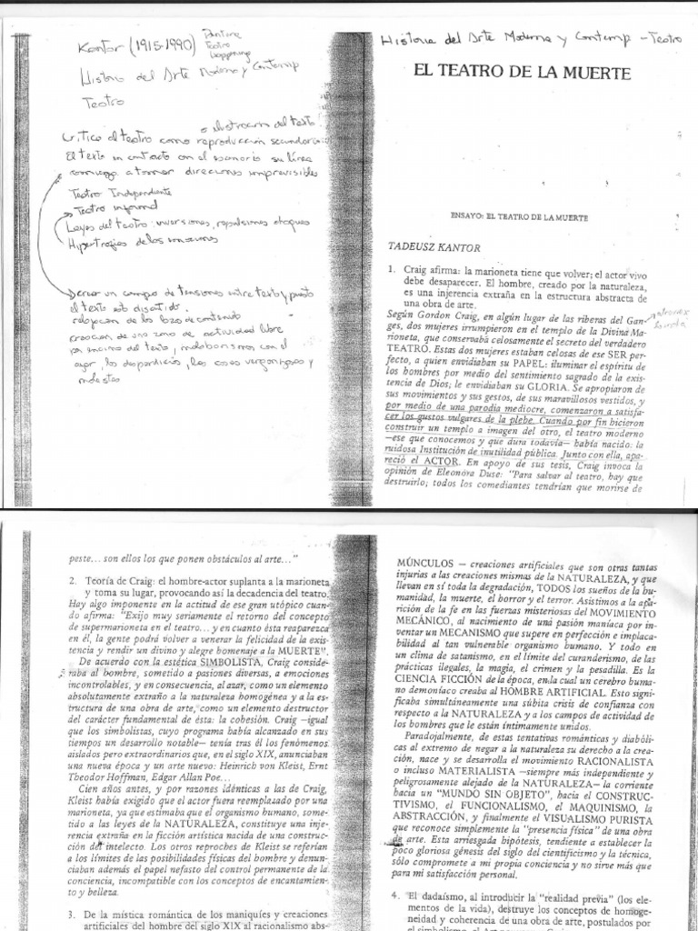 Teatro de La Muerte Tadeusz Kantor PDF