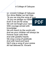 St. Vincent College of Cabuyao Hymn