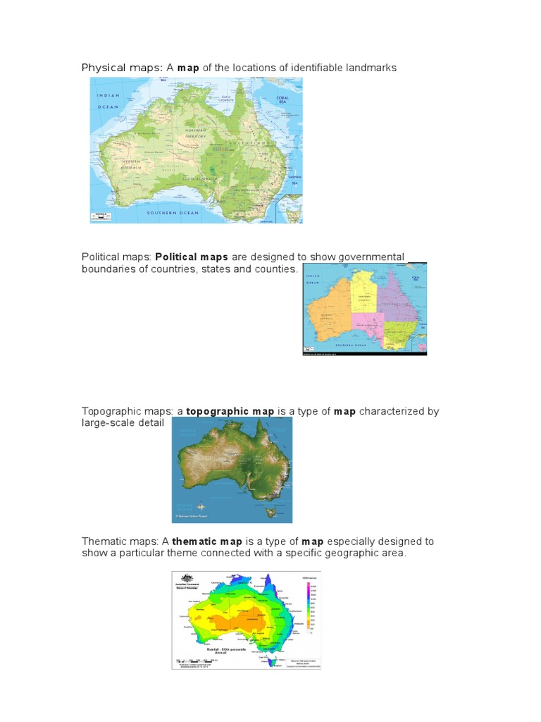 Types of Maps: Physical, Political, Topographic, Thematic | PDF | Map ...
