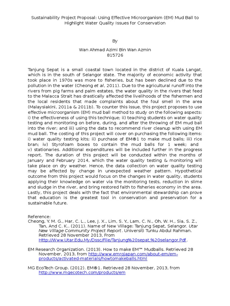 Environmental science proposals image