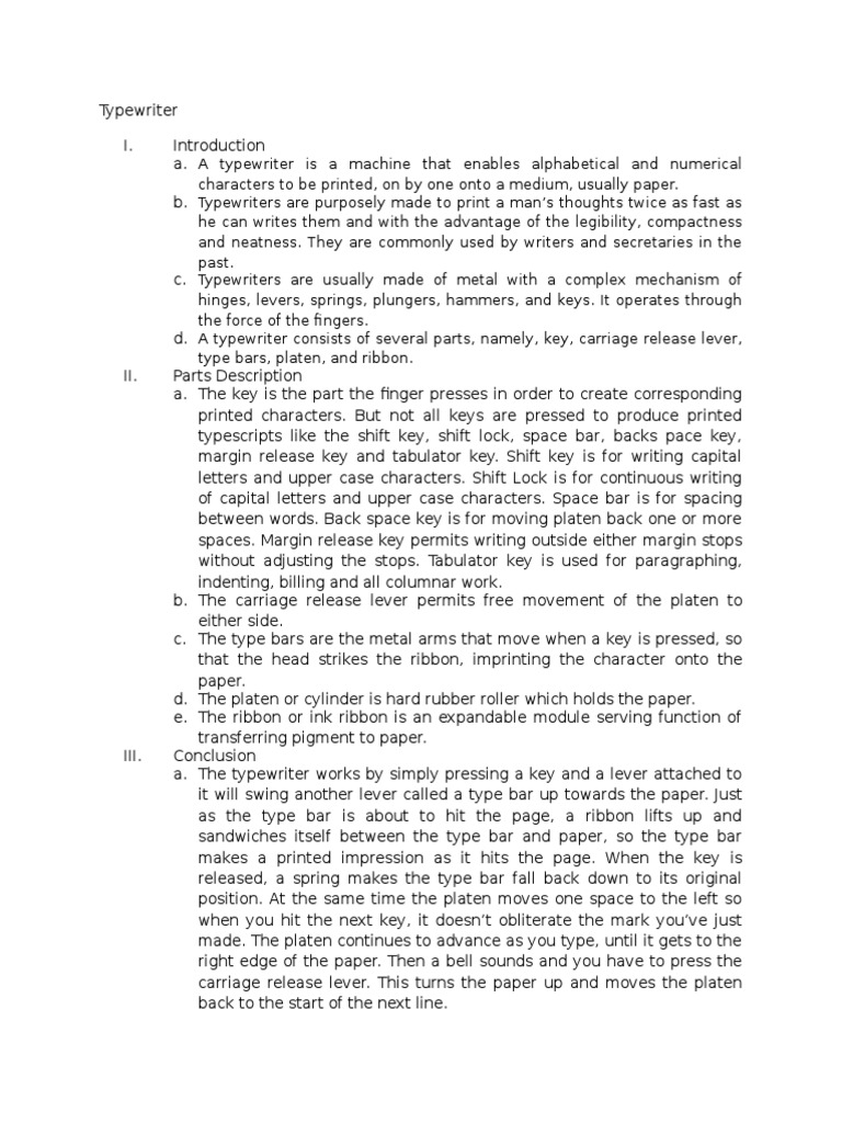 Typewriter PDF Typewriter Printing