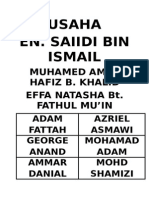 4 Usaha En. Saiidi Bin Ismail: Muhamed Amer Hafiz B. Khalid Effa Natasha Bt. Fathul Mu'In