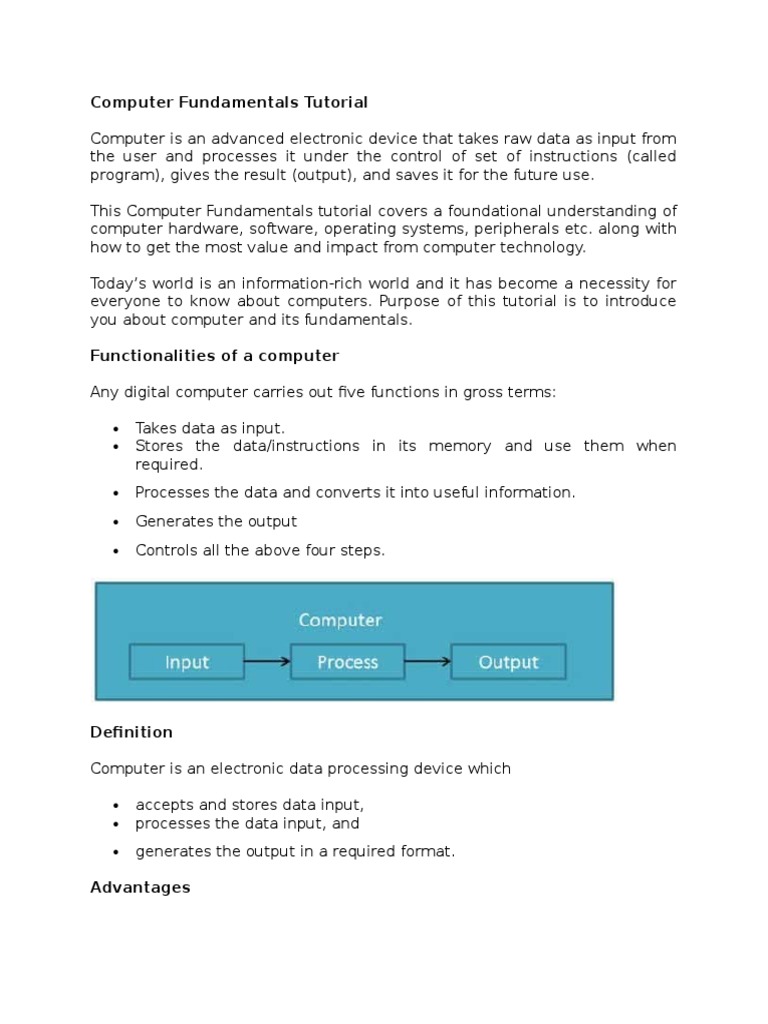 Computer Fundamentals Notes | PDF | Random Access Memory | Read Only Memory