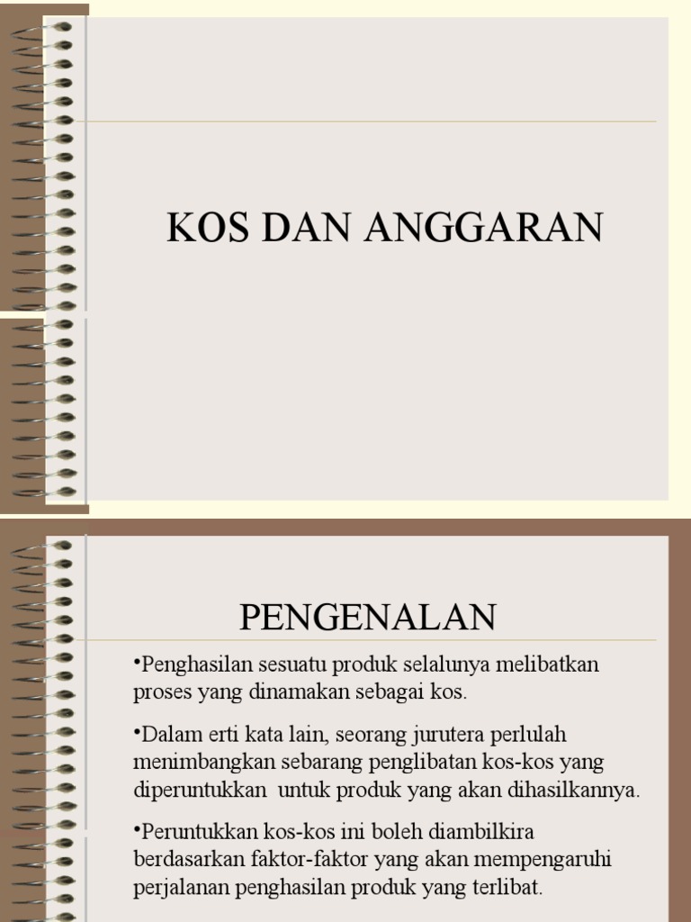Kos Dan Anggaran Pdf
