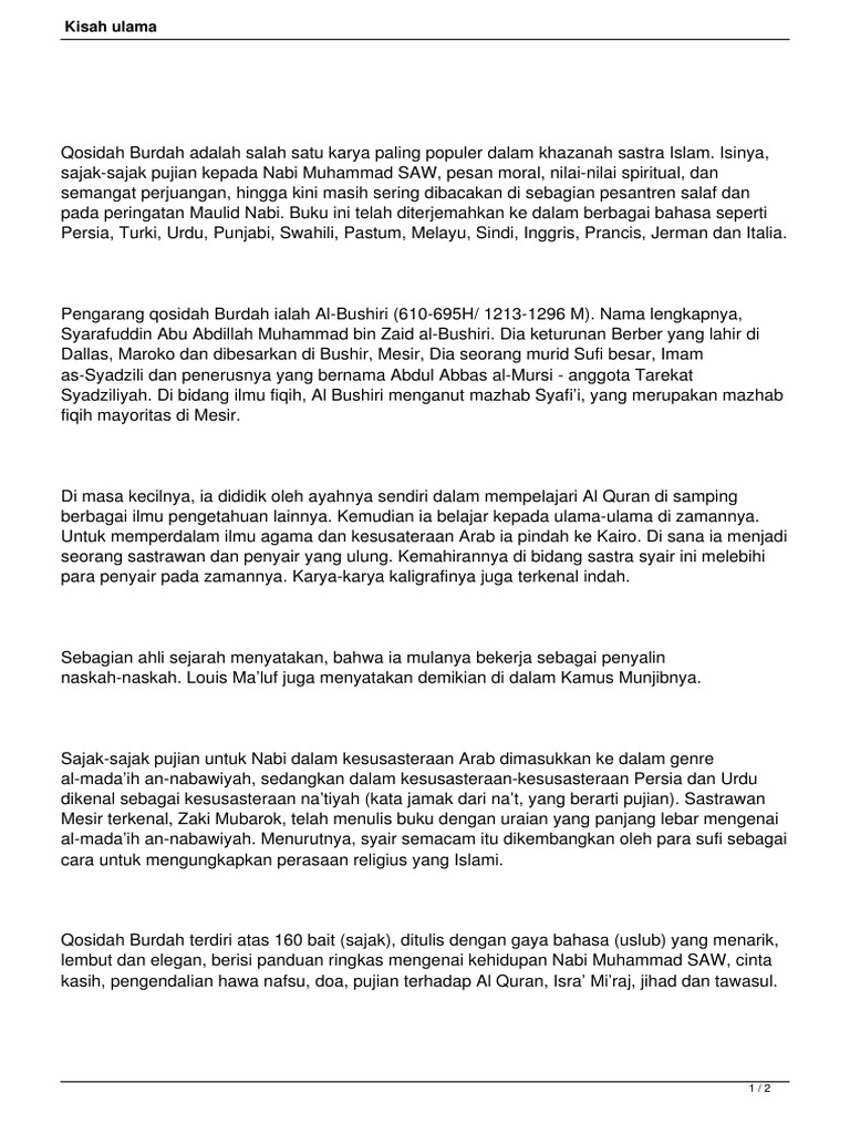 Puisi Untuk Maulid Nabi Muhammad Saw KT Puisi