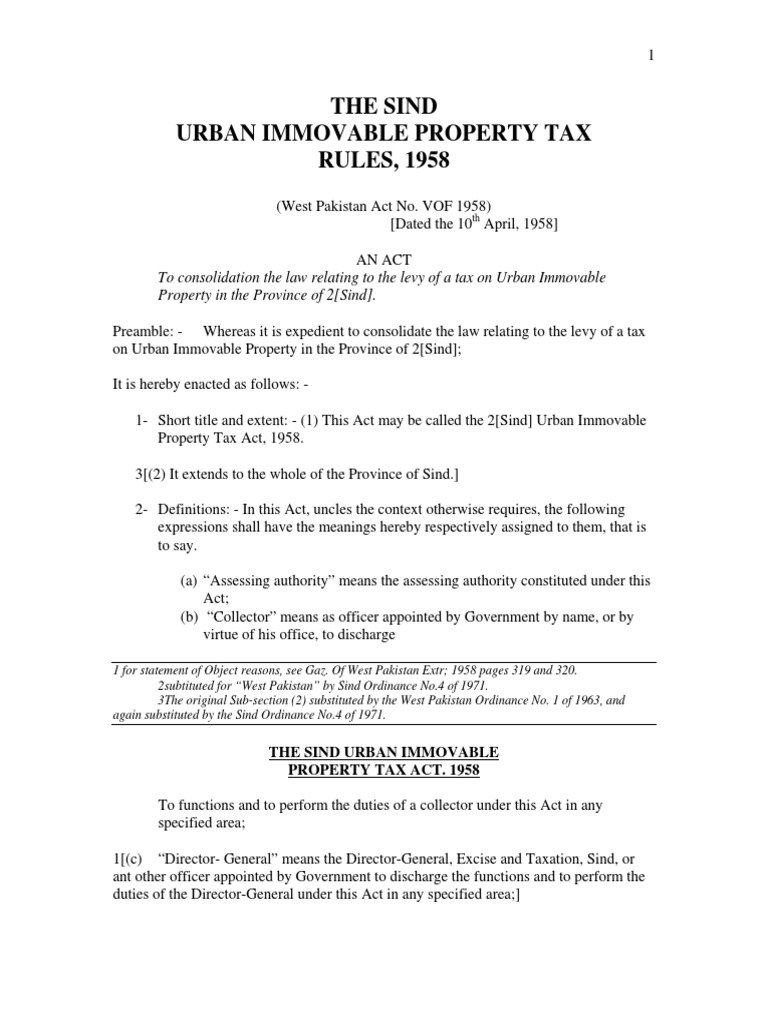 Urban immovable property tax act 1958 pdf files