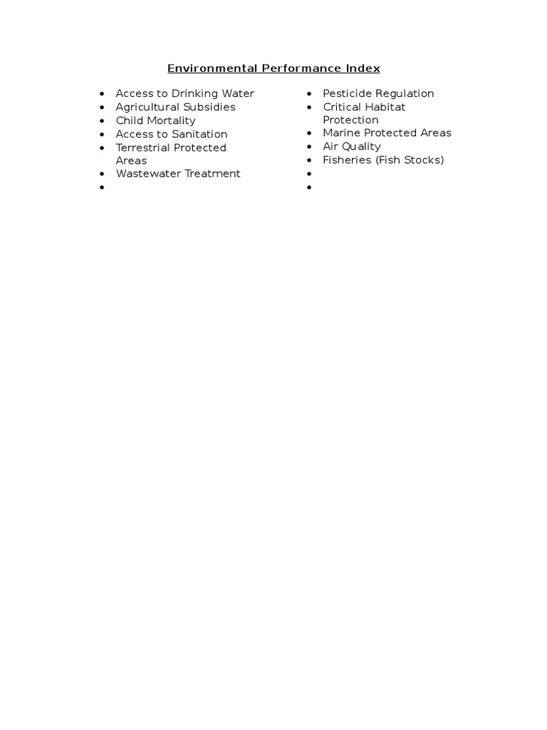 Environmental Performance Index | PDF | Erosion | Soil