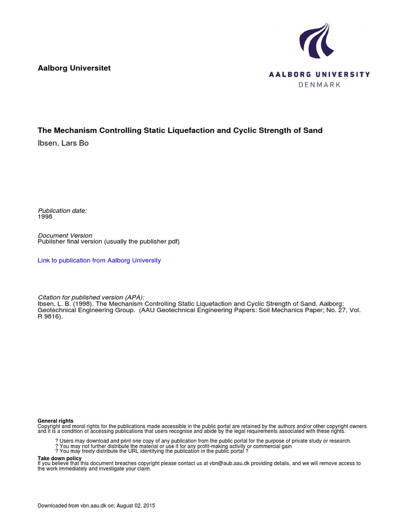 The Mechanism Controlling Static Liquefaction and Cyclic Strength of ...
