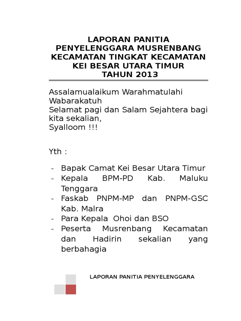Laporan Pembukaan Panitia Kebut Pdf