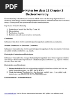 Download Chemistry Notes for Class 12 Chapter 3 Electrochemistry by Ravi Kumar SN273318285 doc pdf