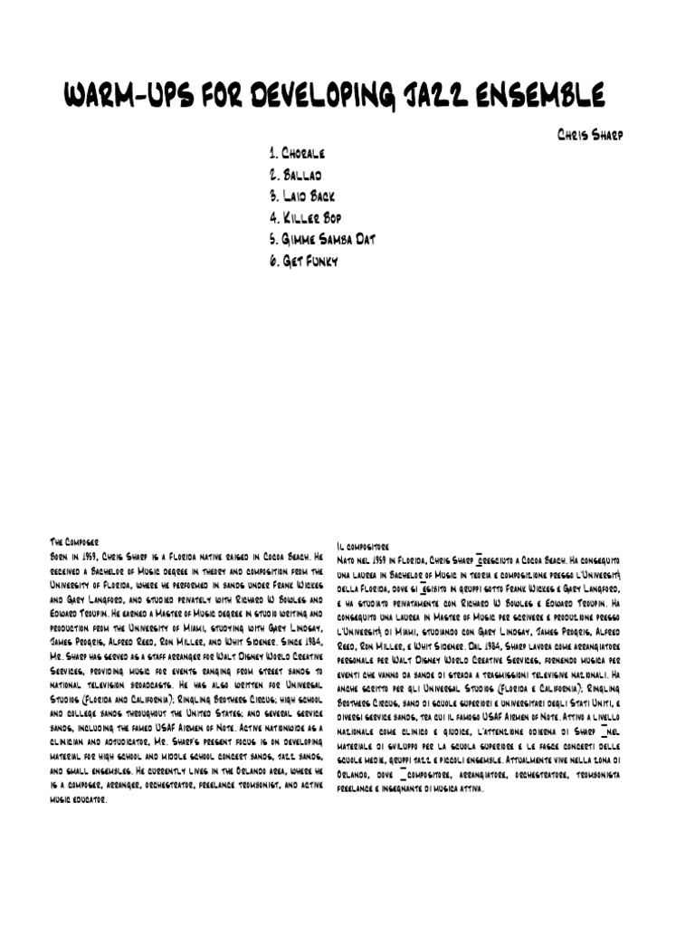 WarmUps For Developing Jazz Ensemble PDF Rhythm American Styles