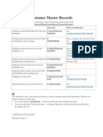 Processing Customer Master Records: Additional Functions