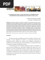 O CONSELHO DE ESCOLA COMO PARCEIRO NA COMPREENSÃO DE PARÂMETROS E INDICADORES DE QUALIDADE NA EDUCAÇÃO