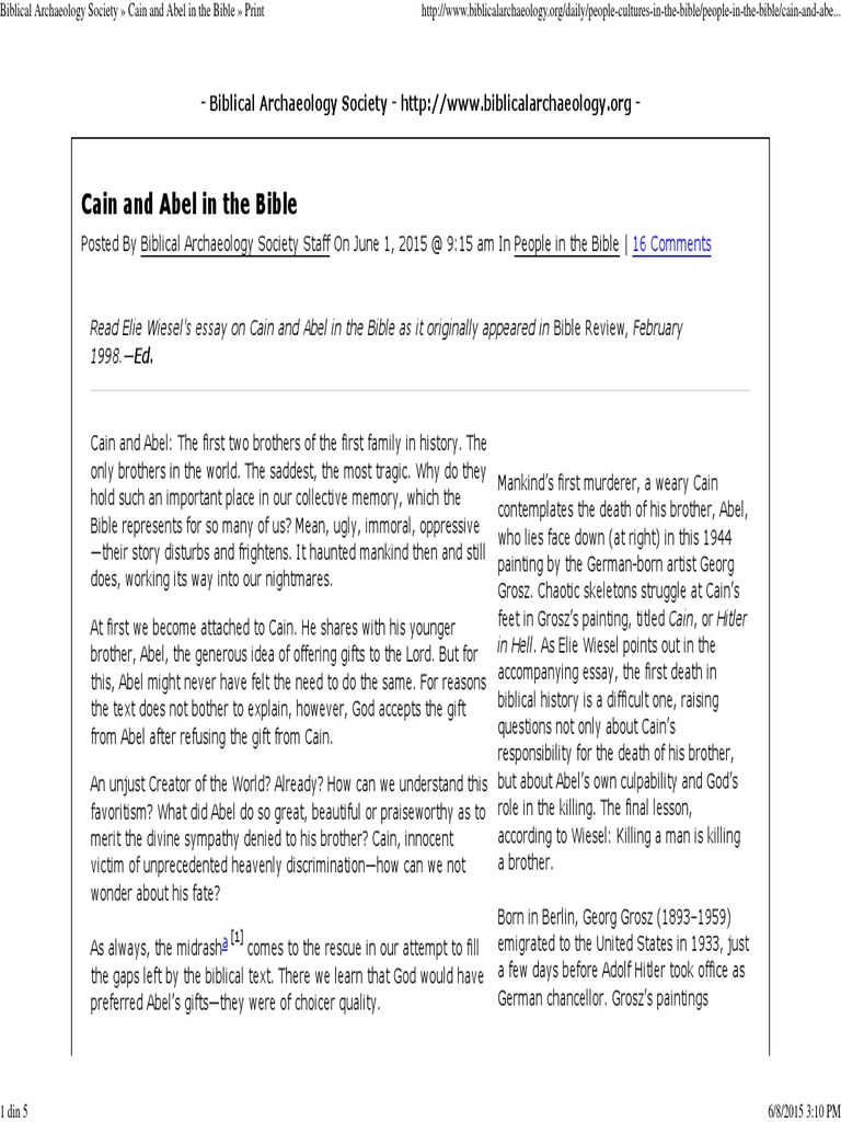 Cain and Abel in The Bible | PDF | Cain And Abel | Christianity