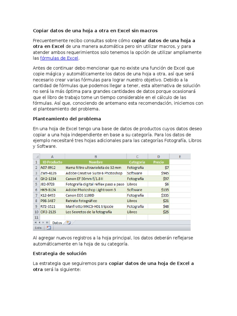 Excel Copiar Datos De Una Hoja A Otra Automaticamente Macro