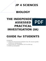 GUIDE To The IA in IB Biology