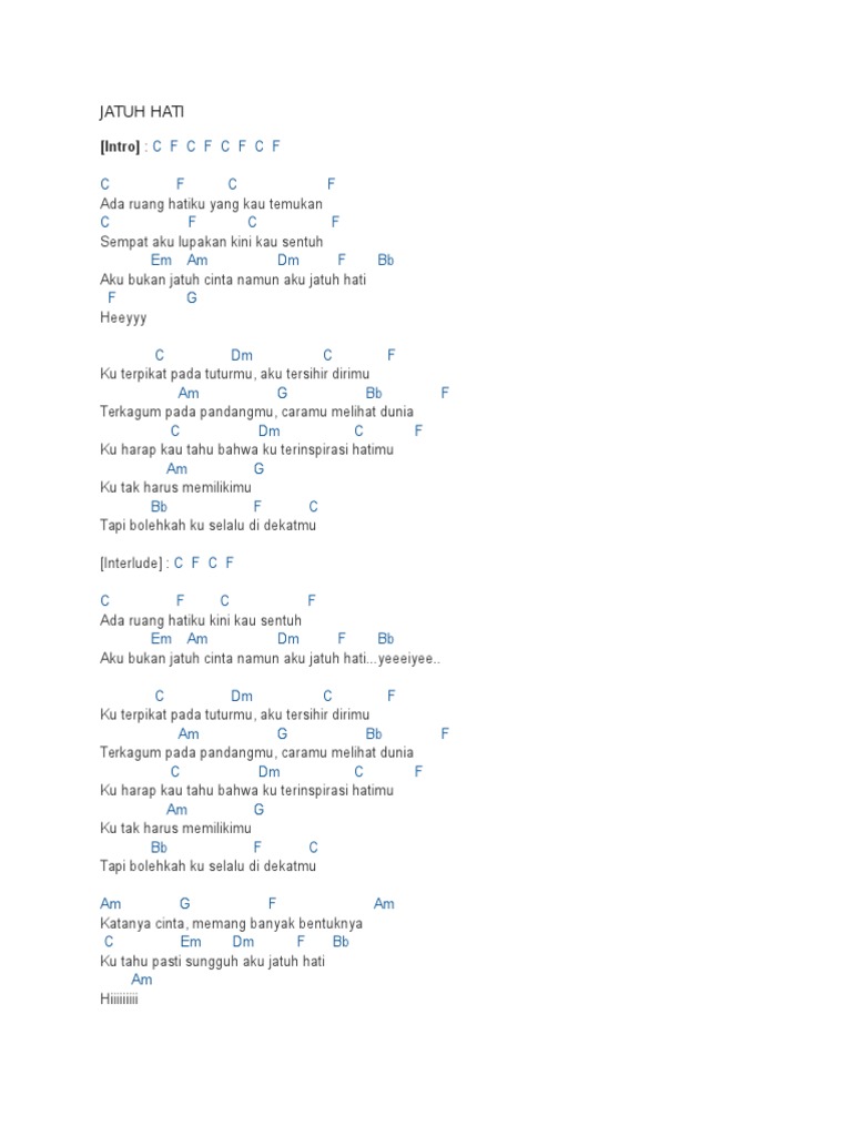 Jatuh Hati Raisa Chord - Chord Walls