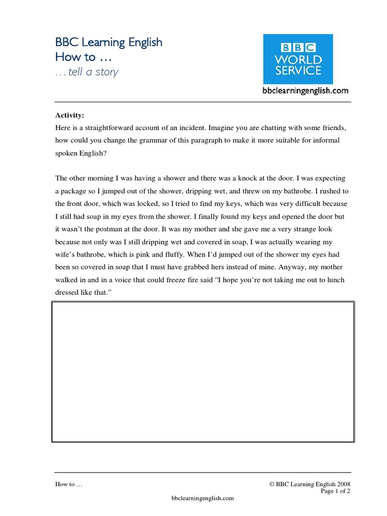 Key-How To 080521 Tell Story Activity | PDF