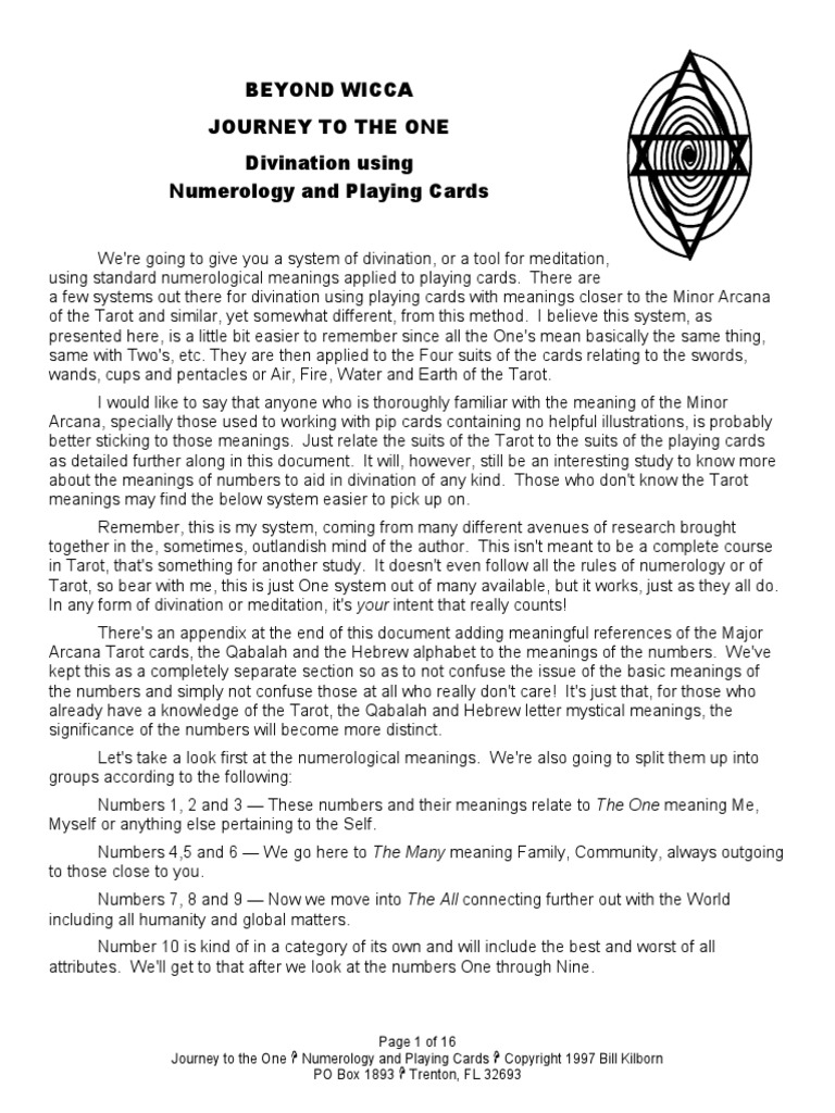 Playing Card Divination PDF