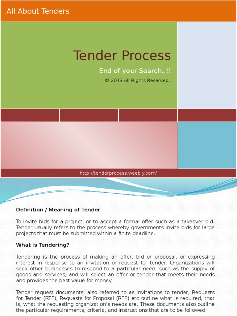 Understanding the Tender Process | PDF | Request For Proposal | Procurement