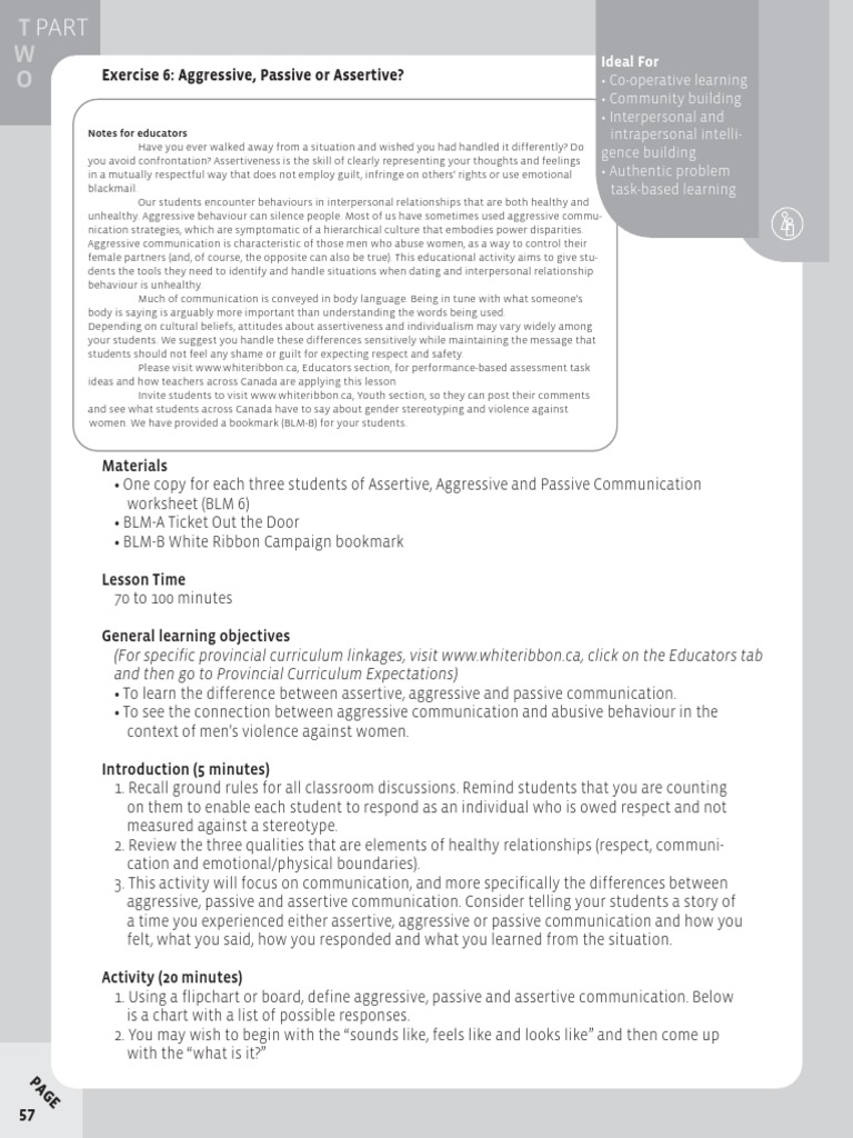 Assertiveness Vs Aggression Pdf