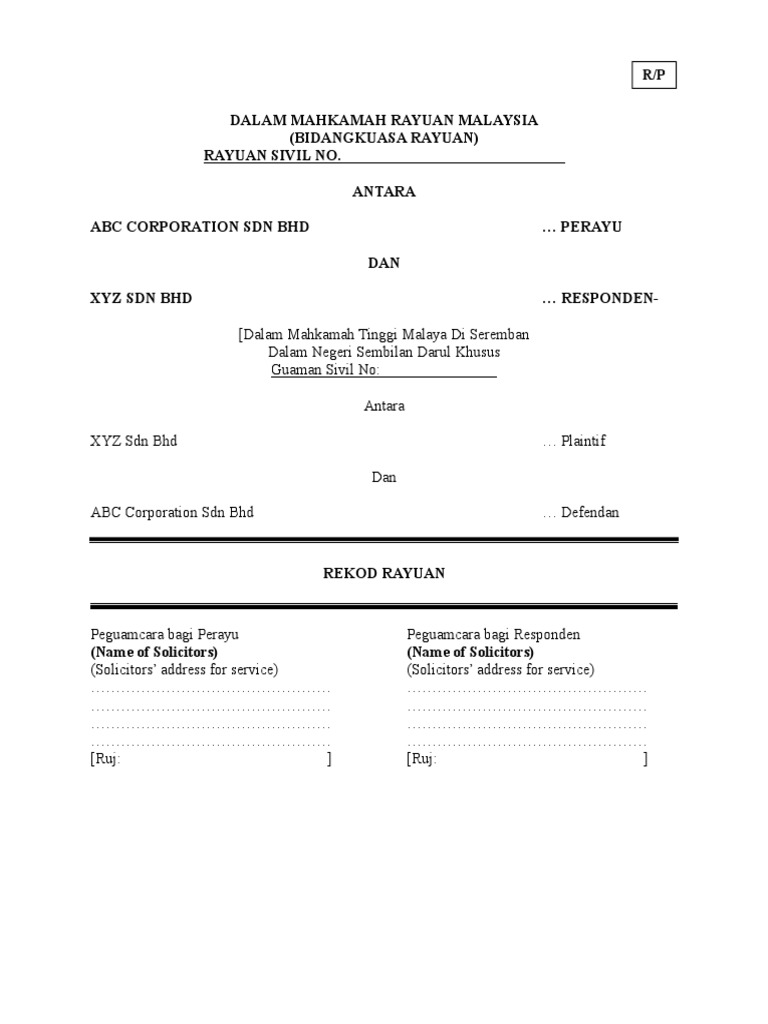 Sample Rekod Rayuan Pdf