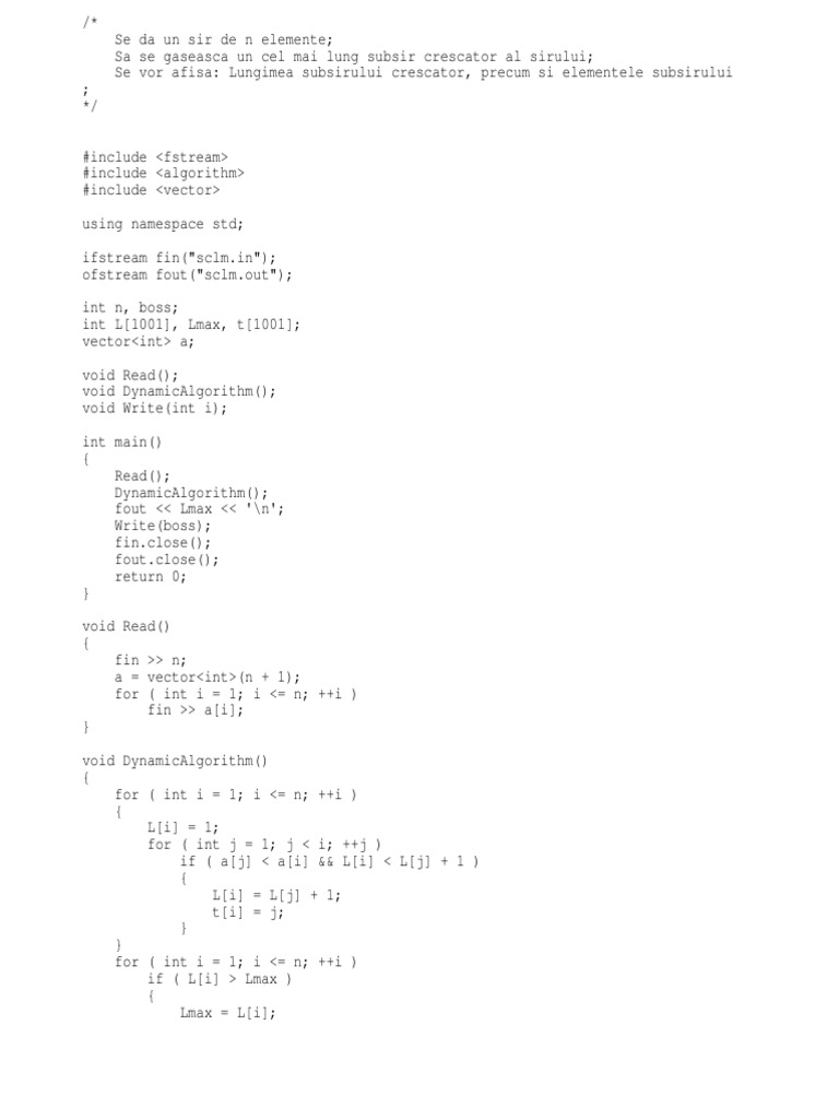 Longest Increasing Subsequence Finder | PDF