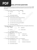 Verbal Aptitude Questions - 1