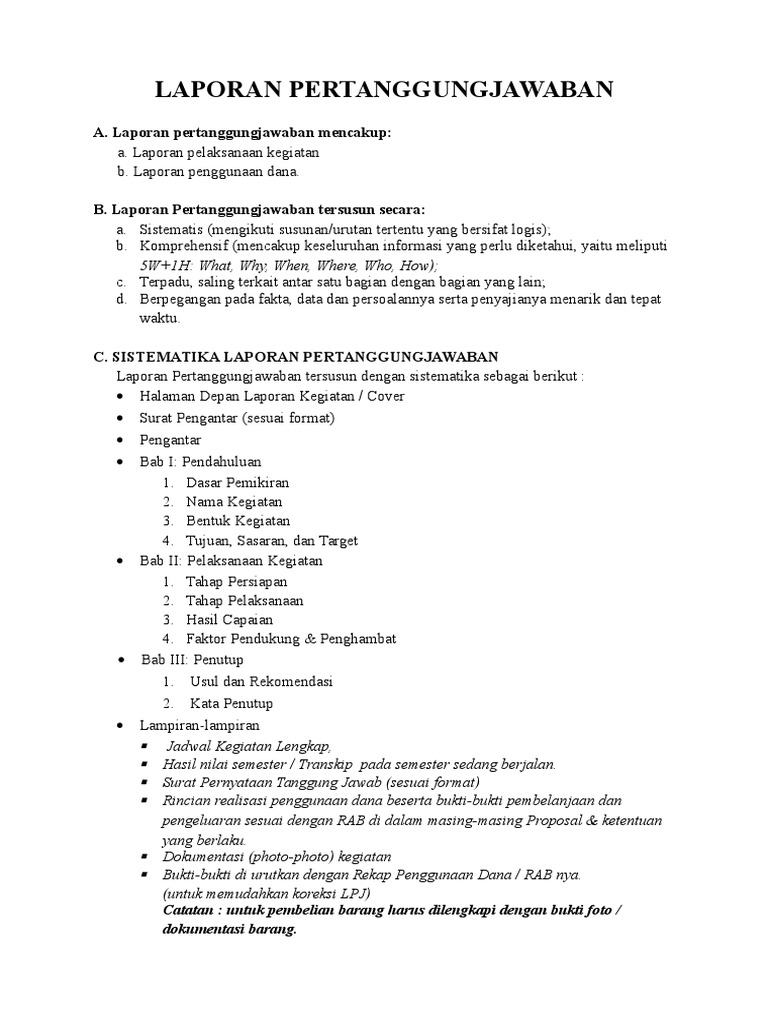 Format Laporan Lpj Beasiswa Kuliah 2014