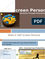 SAP Screen Persona: - Productivity Through Personalization