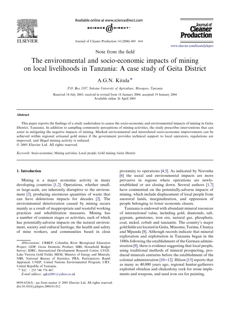 The Environmental and Socio-Economic Impacts of Mining | PDF | Mining ...