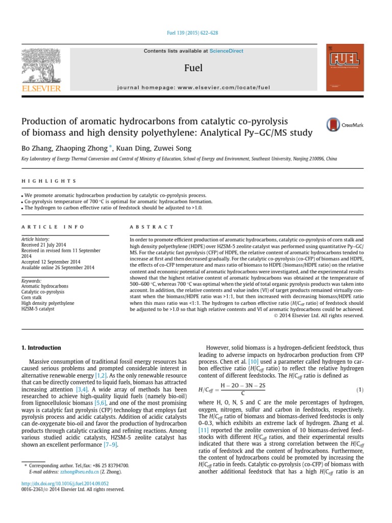 Production of Aromatic Hydrocarbons From Catalytic Co-Pyrolysis | PDF ...