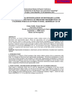 Experimental Investigation of Boundary Layer Separation Influence of Pressure Distribution On Cylinder Surface in Wind Tunnel Armfield C15-10