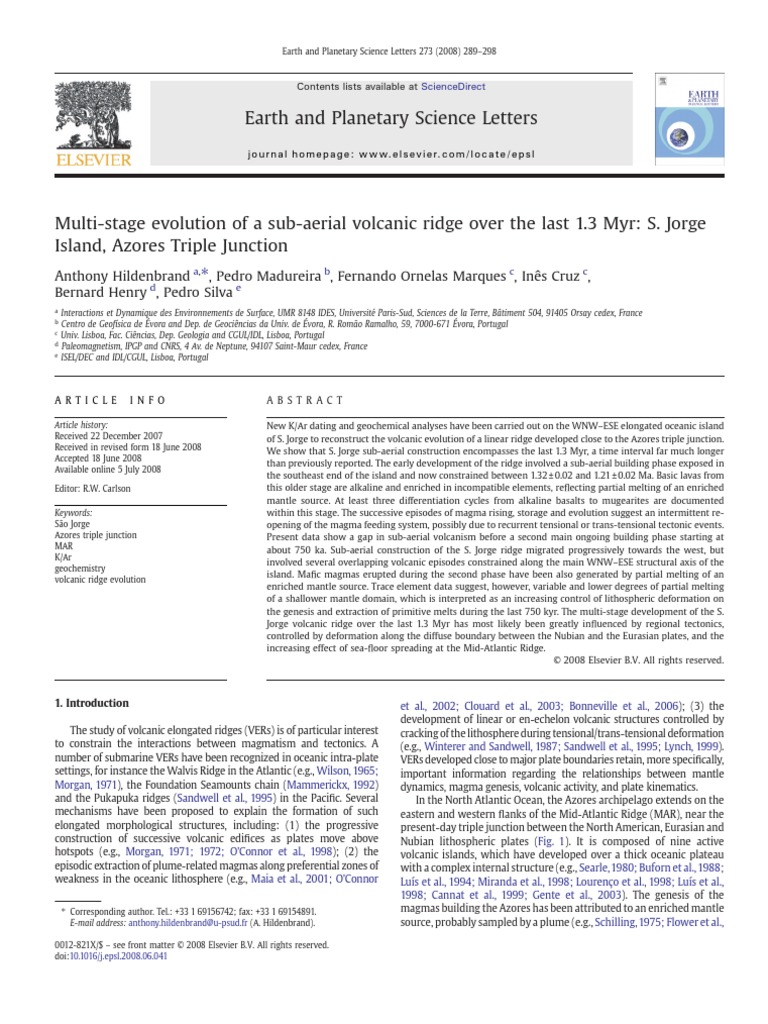 Earth and Planetary Science Letters | PDF | Magma | Plate Tectonics