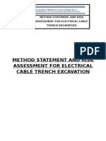 Method Statement and Risk Assessment For Electrical Cable Trench Excavation