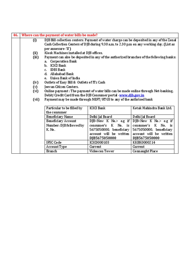 Djb Bill Payment Options Banks Financial Services