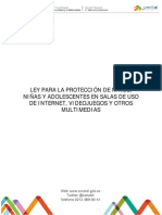 PDF Ley para La Protección de Niños Niñas y Adolescentes en Salas de Uso de Internet Videojuegos