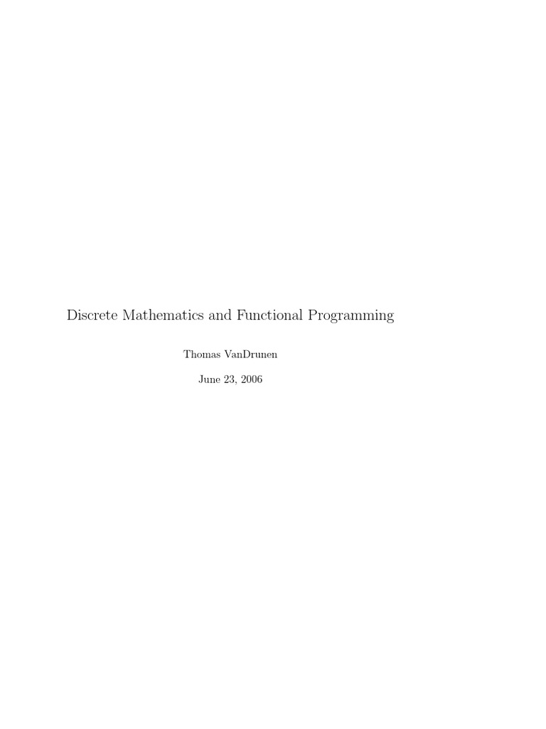 Discrete Math and Functional Programming | PDF | Discrete Mathematics ...
