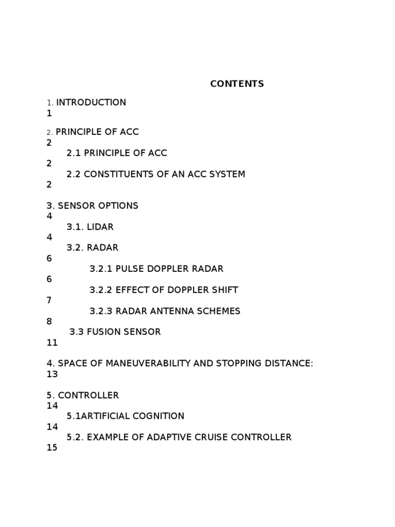 Adaptive Cruise Control Systems Explained | PDF | Lidar | Radar